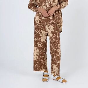 SAMET Ilana Kohn Yoshi Brown and Cream Women's Pants S EUC